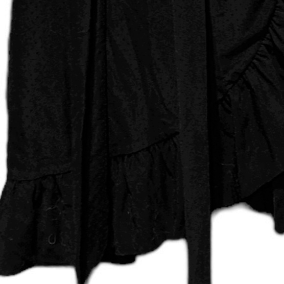 Ganni Women's Black Addison Ruffle Dot Mesh Wrap Dress - Picture 11 of 16